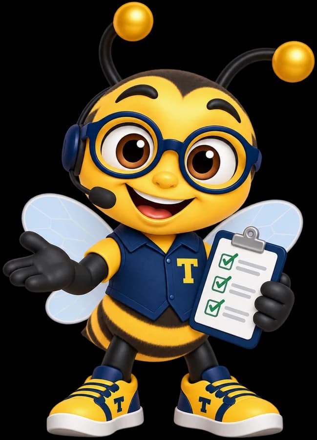 Taxmize support bee with a headset