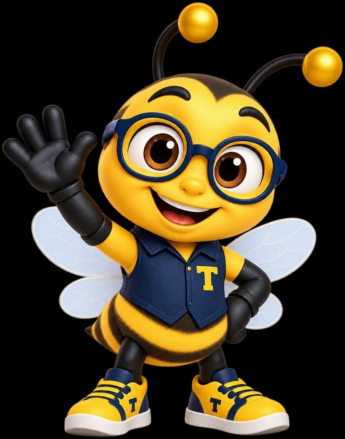Taxmize bee waving hello